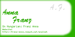 anna franz business card